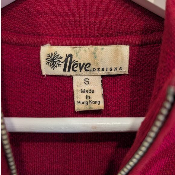 Neve Designs 100% Wool Paisley Full Zip Sweater Winter Layer SKi Gear - Size S - Picture 7 of 10